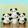 Adorable Plush Panda Keychain Doll For Couples With Colorful Floral Accents 12cm