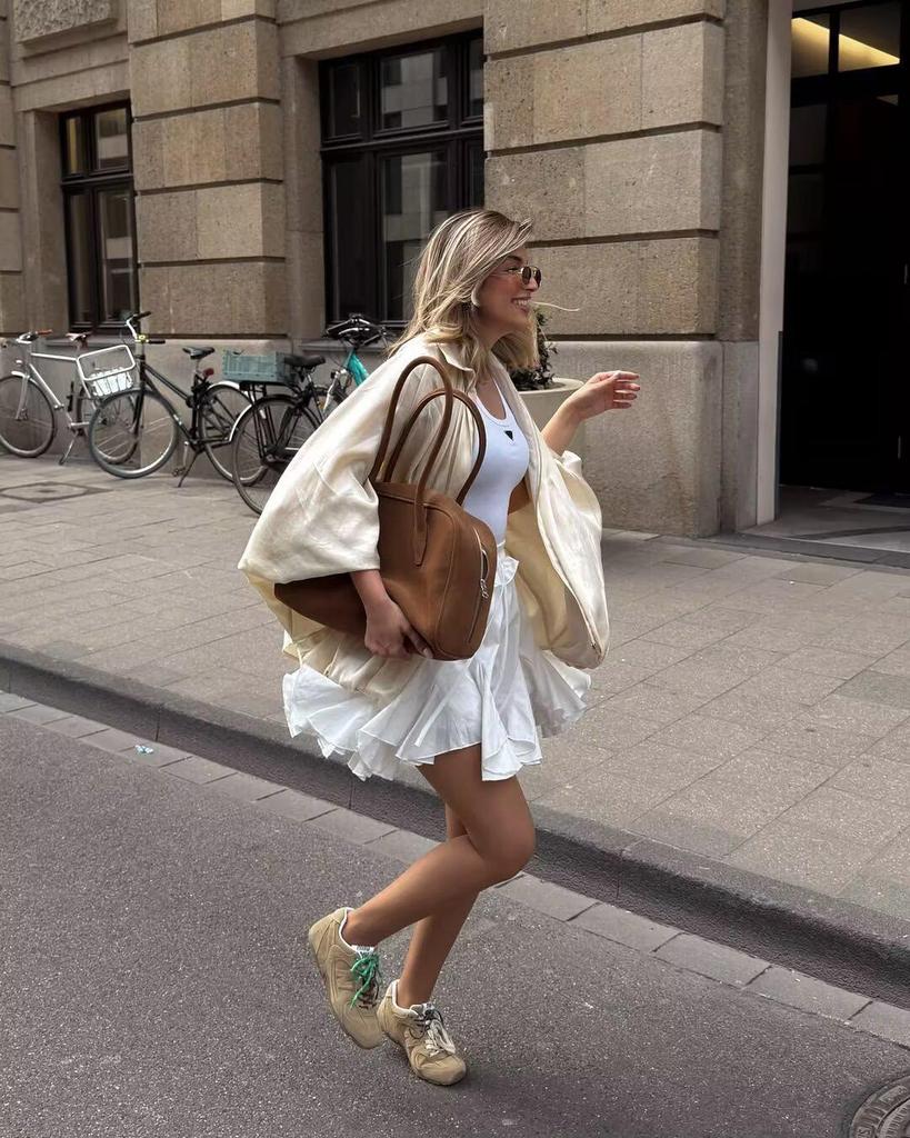 2025 Spring/Fall Fashion Loose Batwing Sleeve Padded Bomber Jacket