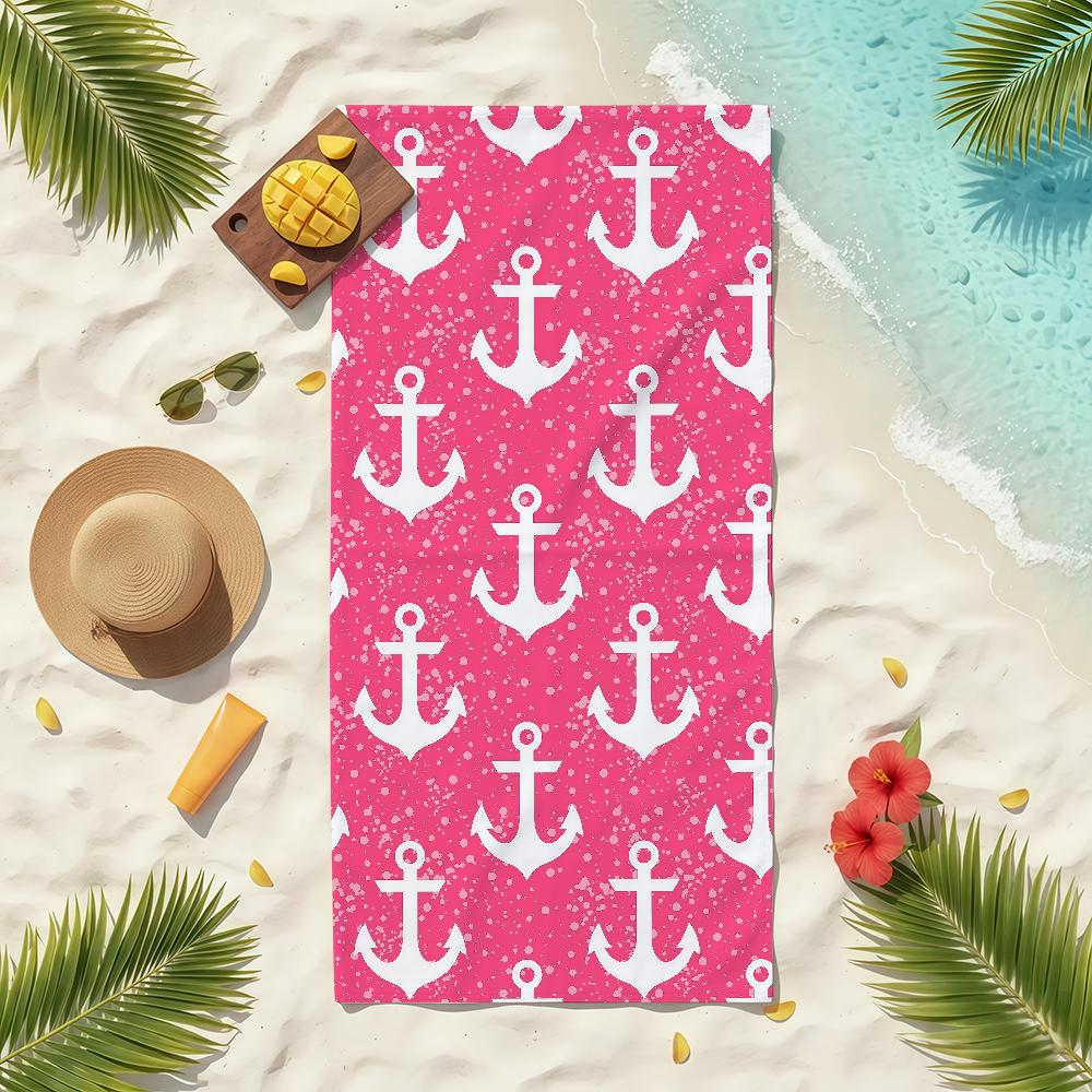 Sea Ship Anchor Towel Soft Pool Gift For Travel Gym Shower Camping Quick Dry Sports Beach Towels