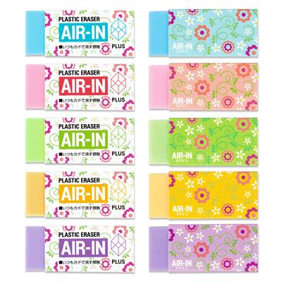 PLUS Air-In gumy s květinovým designem, sada 5 barev (Modrá, Růžová, Zelená, Žlutá, Fialová) 2 kusy každý, celkem 10 kusů