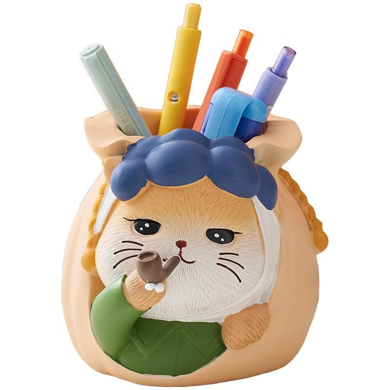 Office desktop pen holder ornament cat cure girl ins desk decoration teacher gift Teachers' Day gift