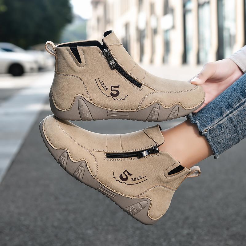 TUINANLE Women High Tops Shoes Spring Zipper Casual Anti Slip Flat Sneakers Girl's Ankle Boots Pink Ladies Shoes