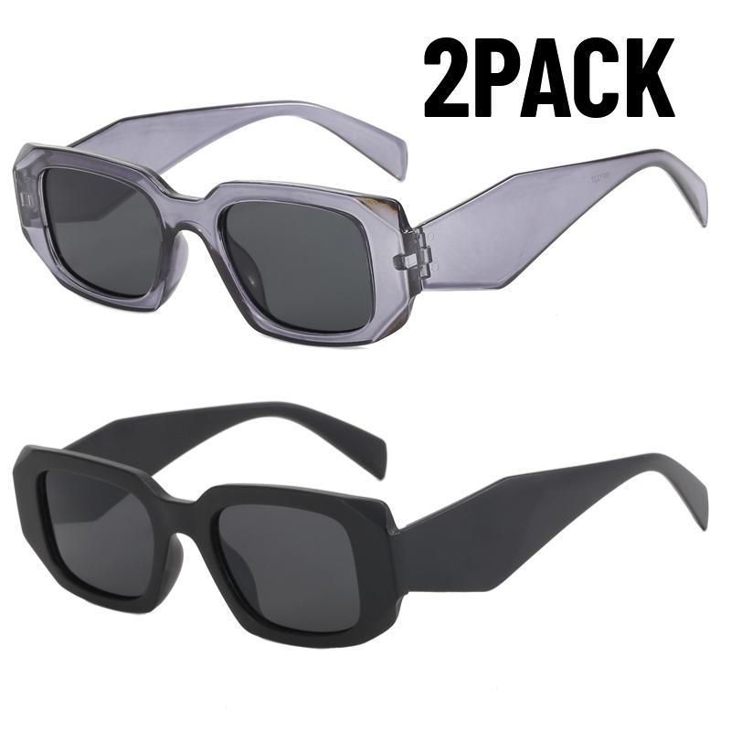 

2PACK Fashion Vintage Sunglasses Women Luxury Brand Designer Candy Color Square Travel Outdoor Fishing Sun Glasses Casual