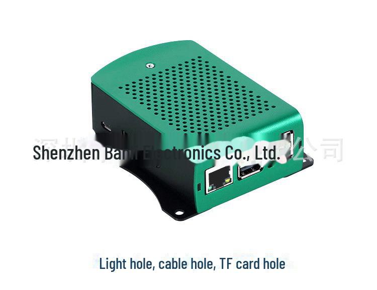 Raspberry Pi 3B/4B+ Green Aluminum Alloy Cooling Protective Case