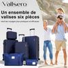 Set de Valises 6 PCS - BAZARLAND30 - Bleu - Coque Semi-rigide - 4 Roulettes - Imperméable