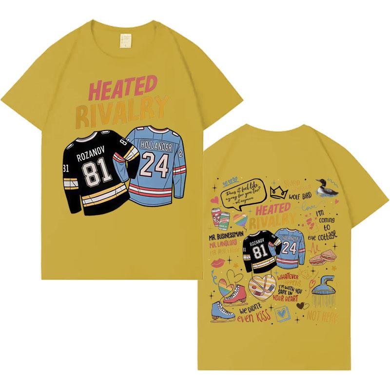 Heated Rivalry Shane Hollander Ilya Rozanov Trendy Graphic Tshrit Men Women Clothing Streetwear Tee Shrits Casual Short Sleeves