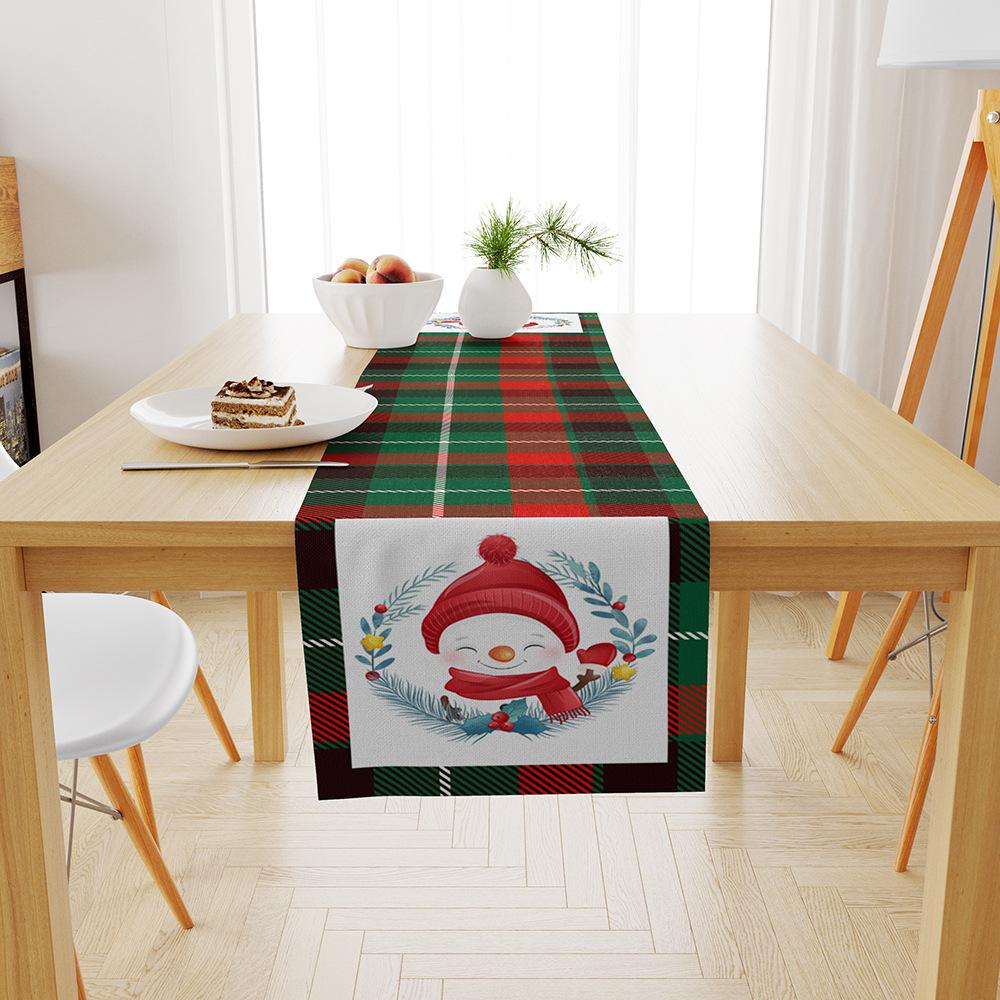 Red Buffalo Plaid Farmhouse Table Runner: Christmas Truck Design for Dining Table Décor