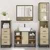 VidaXL Ensemble de meubles de salle de bain 4 pcs chêne sonoma, armoire de salle de bain, armoire de rangement de toilette, 3301301