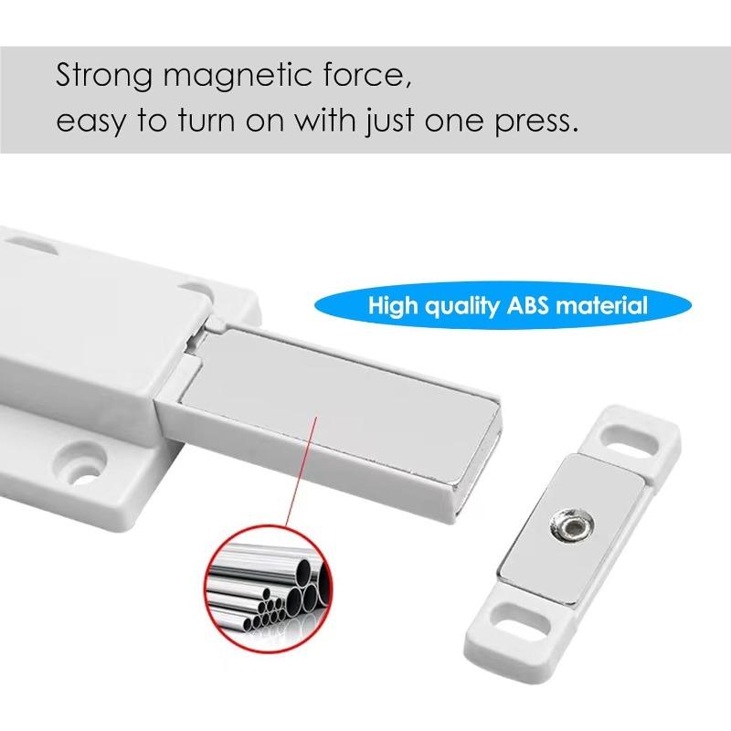 2pcs Push to Open Magnet - Cabinet Door Opener Tip On for Furniture - Heavy Duty - Includes Mounting Material