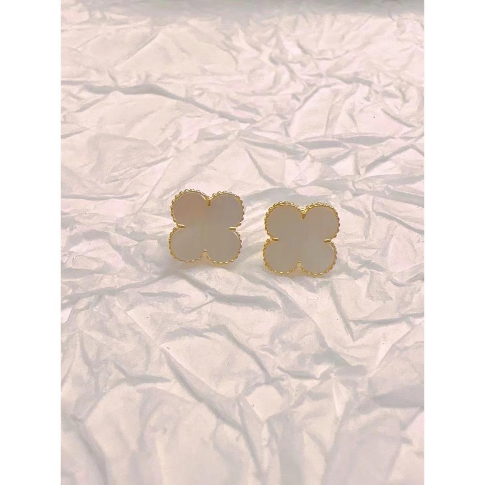 Модные серьги с четырьмя листочками клевера, высококачественные роскошные женские серьги, милые красные серьги one size