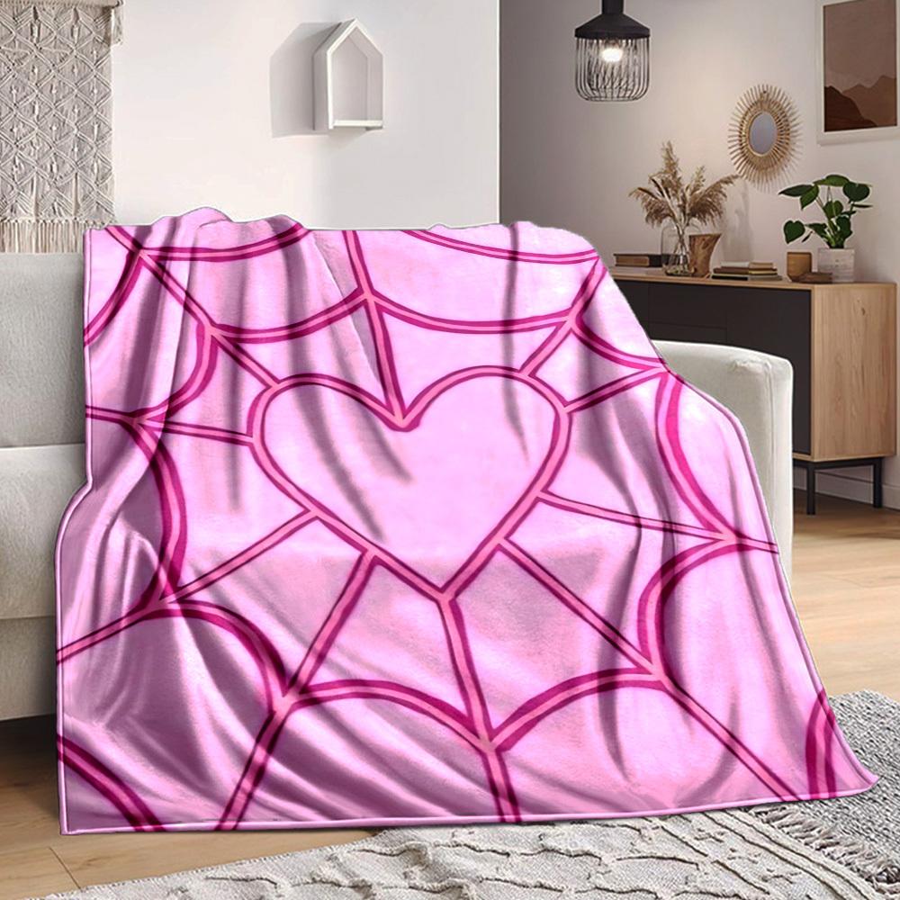 

1pc Heart Web Blanket Warm, Cozy, And Soft, Suitable for Sofas, Beds, Cars, And Office Use.Perfect for Camping And Travel, Making It a Great Gift for 100x150cm