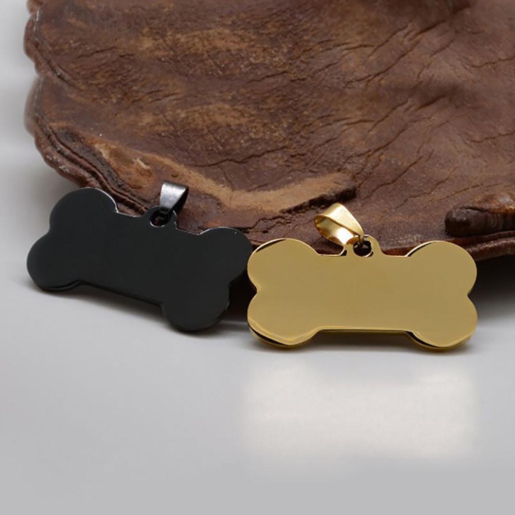 Cute Stainless Pet Name Dog Personalized ID Steel Blank Bone Tags