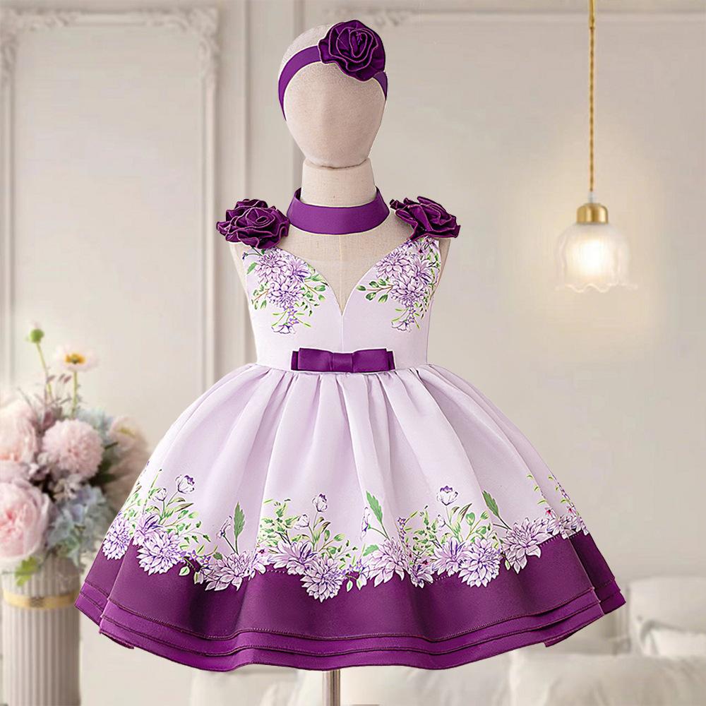 

Платье принцессы для девочки на свадьбу, летнее, детское, формальное, с бантом, длинное, для школы, вечерней вечеринки, детская новогодняя одежда L6016 110