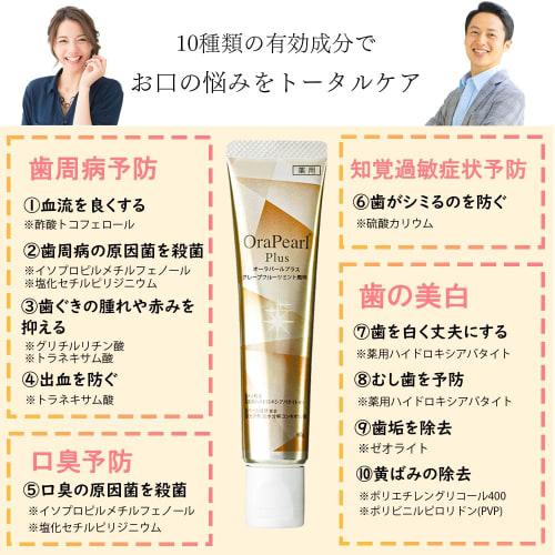 Zenyaku Hanbai Aura Pearl Plus 60g Grapefruit Mint Flavor Toothpaste, Medicated Toothpaste, Whitening, Abrasive-Free, Prevents Bad Breath, and Gum Dis