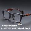 Retro Square-Frame Multifocal Presbyopia Glasses Blue Light-Blocking Reading Glasses for Near and Far Vision Diopter 1.0 To 4.0