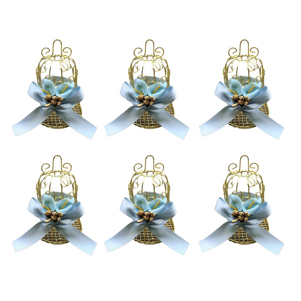 Pack of 6 Hollow Birdcage Iron Candy Box Jewelry Small Item Holder Exquisite Craftsmanship for Storing Small Accessories
