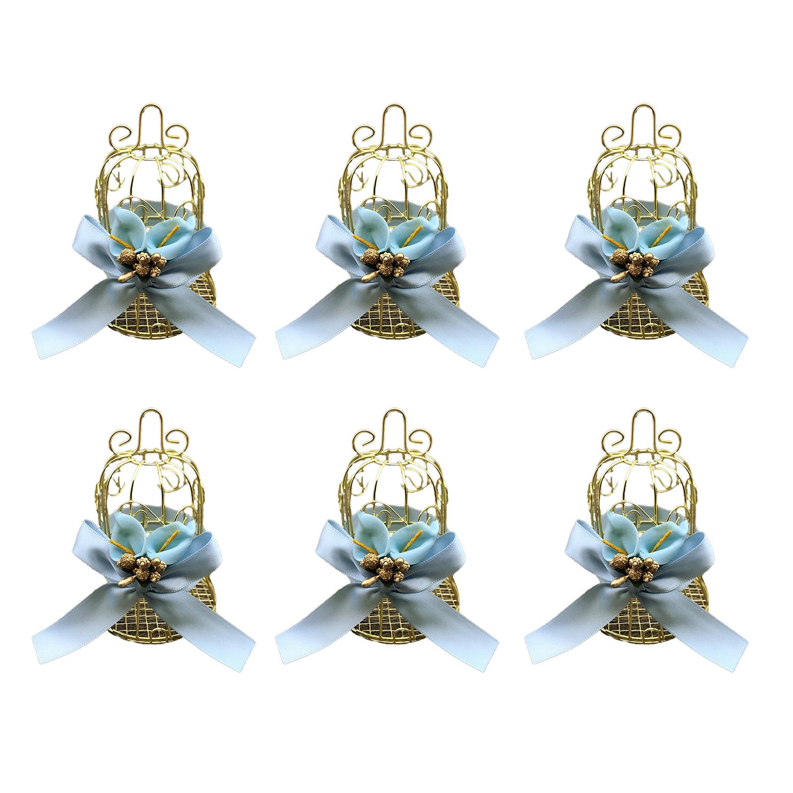 

Set of 6 Hollow Iron Birdcage Candy Box Elegant Iron Craft Durable Suitable Storage Gift Box for Organizing Small Items