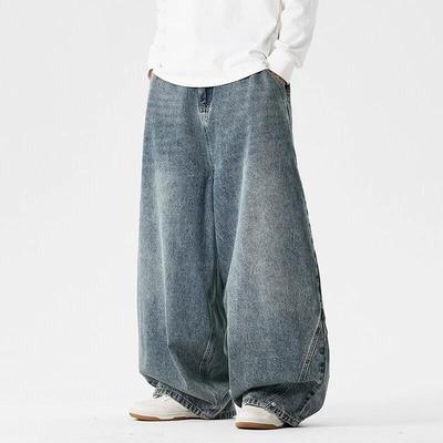 Spring Men Streetwear Denim Pants Men Harajuku Washed Baggy Jeans Men Y2K Fashion Punk Casual High Waist Wide Leg Pants