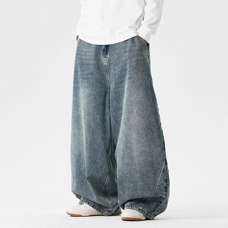 Jarní Pánské Streetwear Džínové Kalhoty Pánské Harajuku Prané Baggy Džíny Pánské Y2K Móda Punk Ležérní Vysoký Pas Široké Nohavice