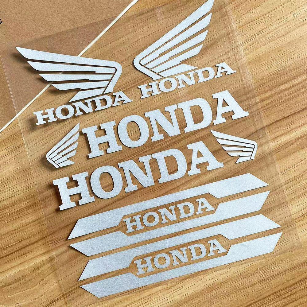 ZLQ4  Car Reflective Stickers Hollow Letter Carved Decals for Honda Motorcycle Helmet Scooter Tail Box Shock Absorber Decoration