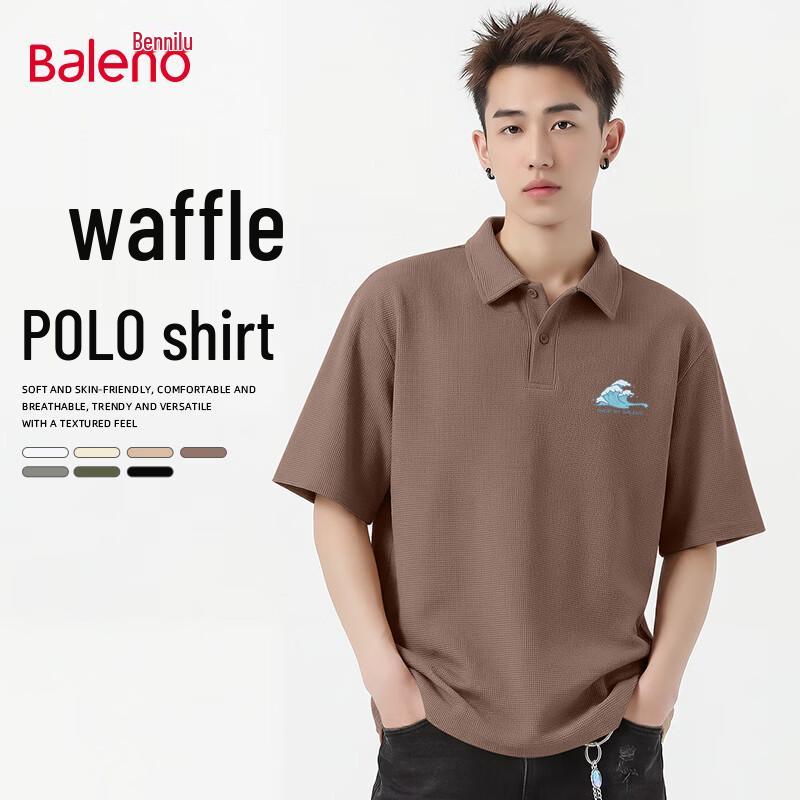 

Baleno Men s Waffle Knit Short Sleeve Polo Shirt 2XL