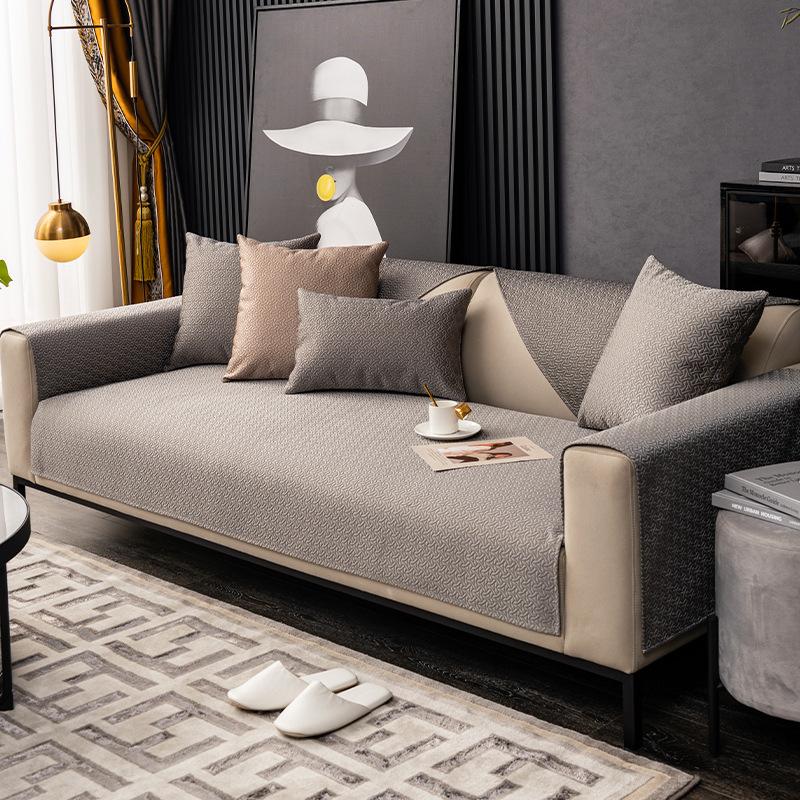 Cotton Jacquard Sofa Mat L Shape Sofa Cover Corner  Cushion Couch Slipcover Non Slip Pet Kids Mat Sofa Blanket for Live Room