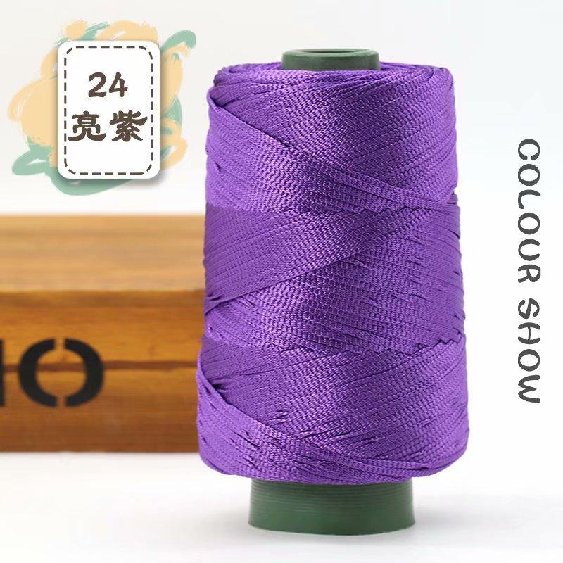 1Pcs 220gSilky Cotton Linen Thread, Hollow Shiny Silk Thread, Flat Ribbon Thread, Bucket Yarn, Hook Hat, Slippers DIY