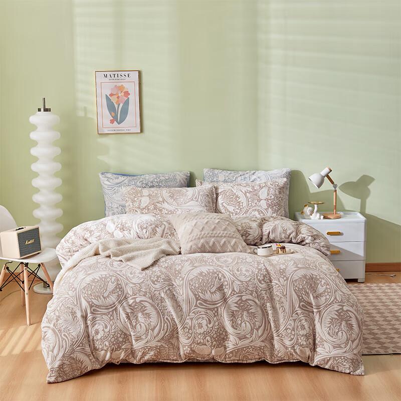 

Grace Matte Carved Milk Velvet 4-Piece Bedding Set