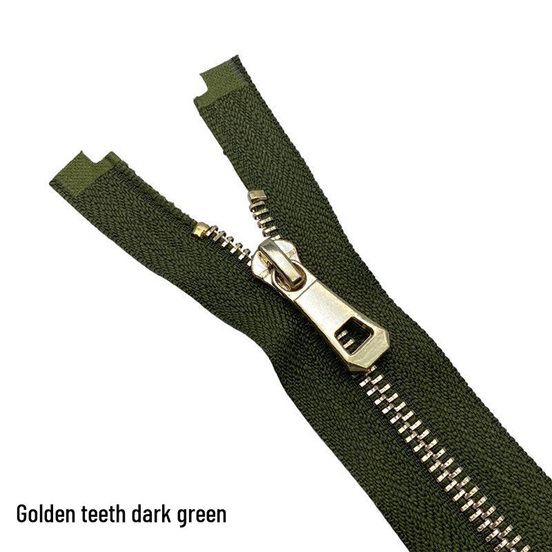 No. 5 Metal Open-End Self-Locking Zipper for Clothing, Leather Goods, Bags, and Jackets.