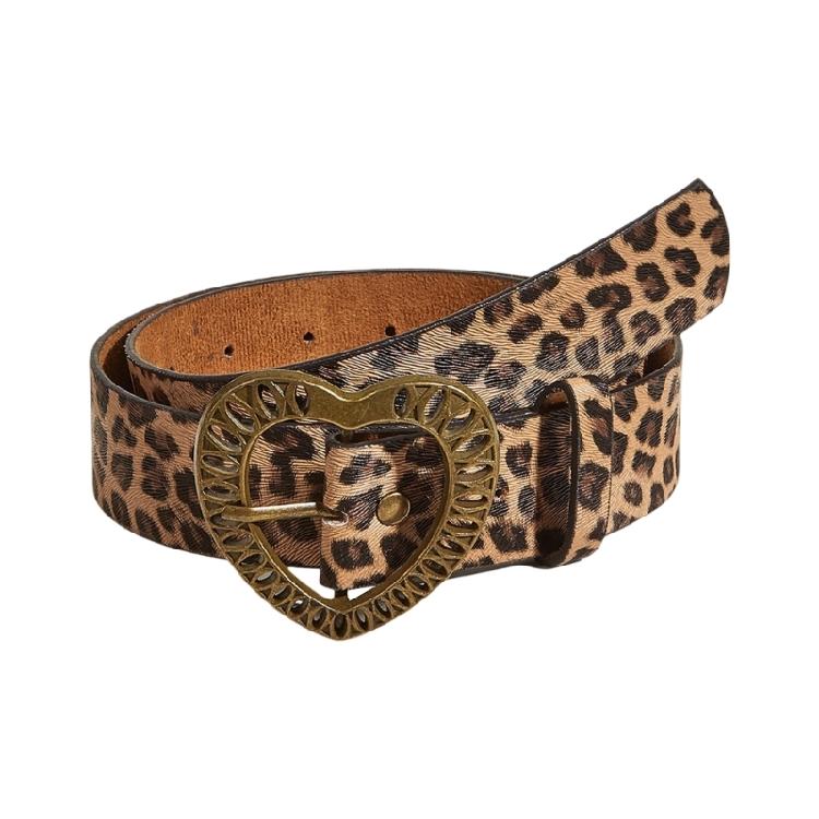 Retro Leopard Print Waist Belt for Lady Girls Fashion PU Leather Waist Band Vintage Waist Ornament Decorative Girdle