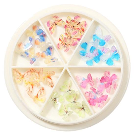 1 Box 3D Butterfly Nail Charms Resin Ornament DIY Craft Project Manicure Accessories Nail Art Jewelry Phone Case Decorations Nail Supplies for
