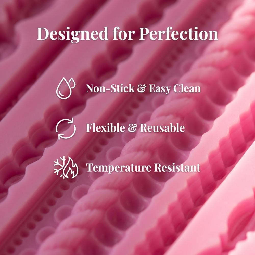 Silicone Silicone Fondant Mold Non Stick Lace Chain Mold Flexible Hemp Rope Mold  Cake Decorating