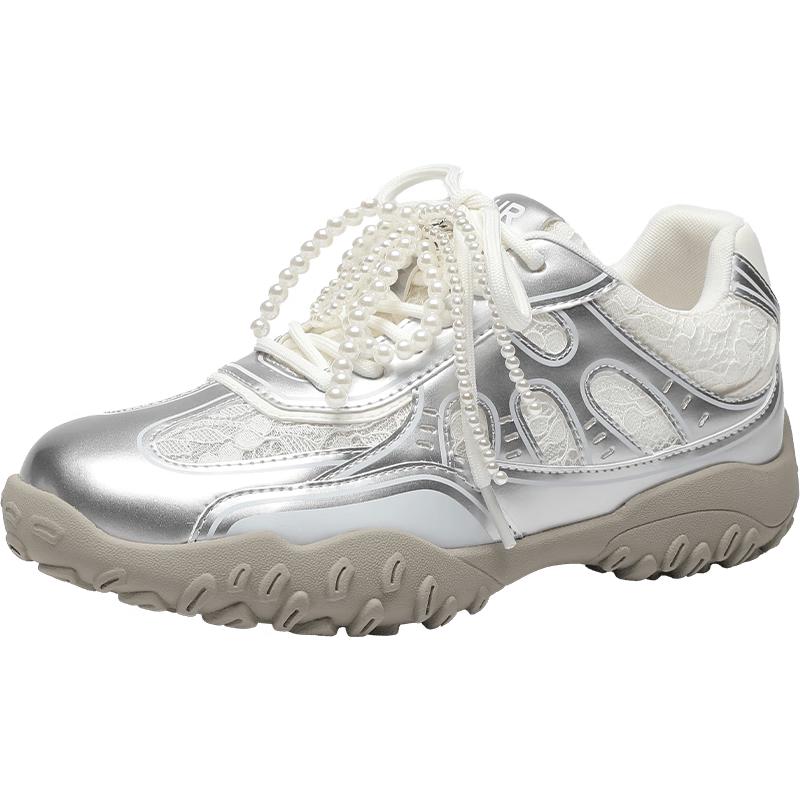 ZHR Women s Pearl Mesh Thick Sole Casual Sneakers QS31 38