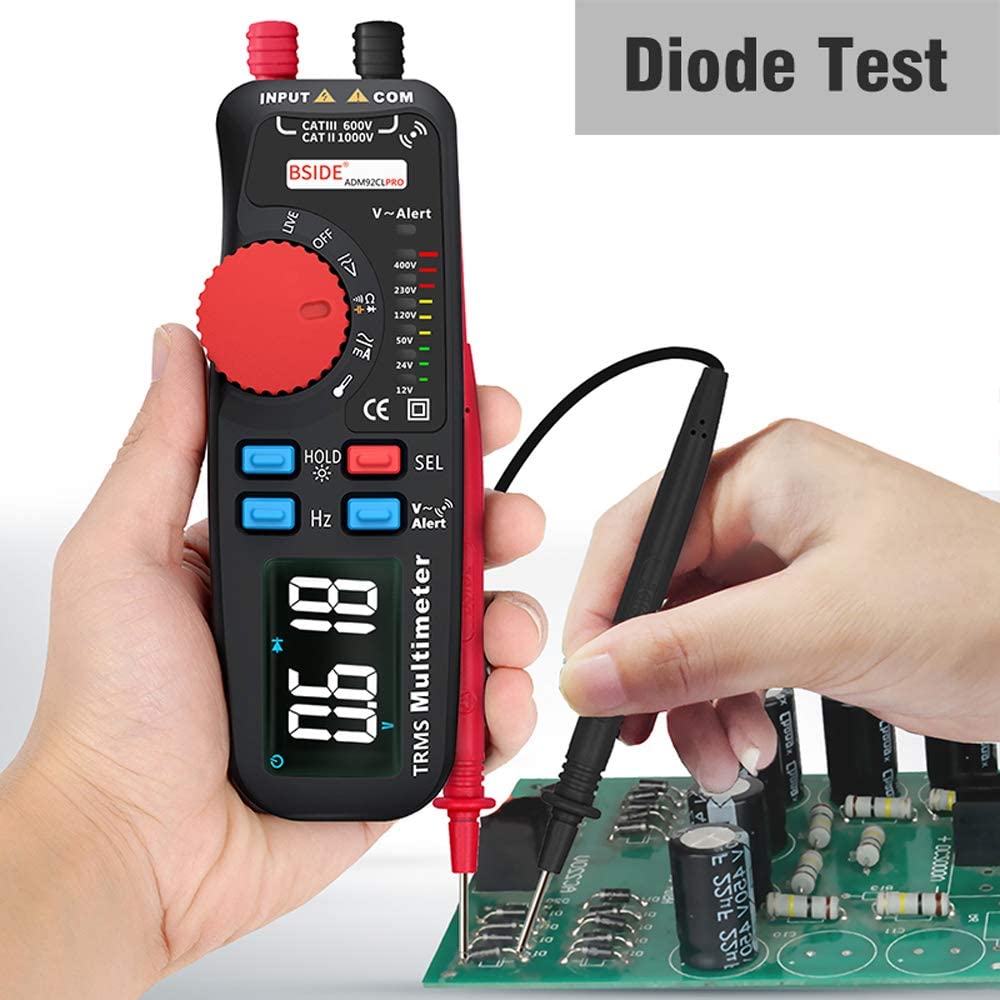 ADM92CL PRO True RMS Digital Multimeter Color Display Auto Range 6000 TRMS Tester With Live Wire Check Temp Hz Ohm Diode Meter