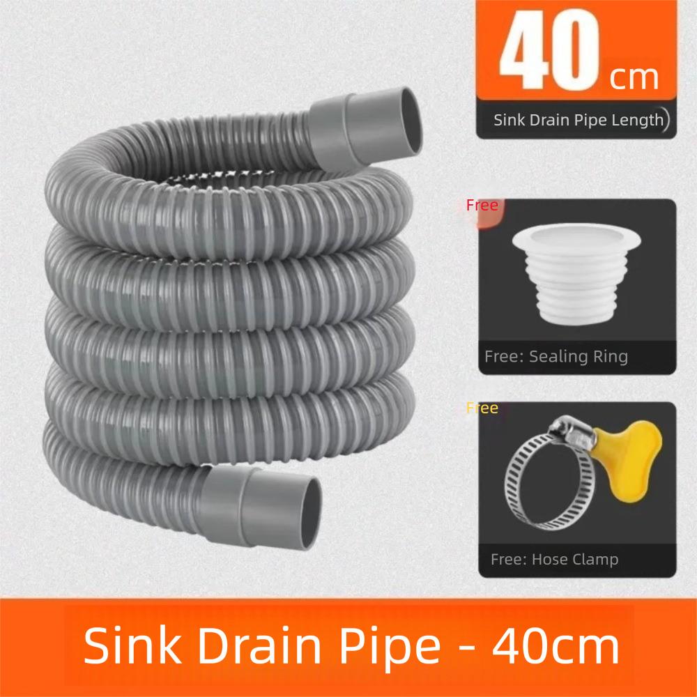 

40/60/100см Сливная труба для умывальника Уплотнительное кольцо Хомут Сливной шланг для стиральной машины Гофрированная труба АБС Шайба Сливная труба