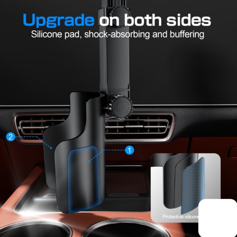 Adjustable 360 Rotating Phone Holder for Car Cup Slot Magnetic Attachment Universal Use For Auto Cup Holders Strong Magnet