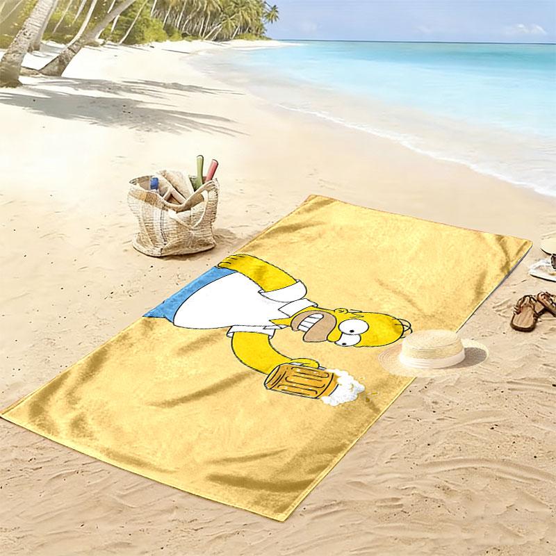 Homer Simpson Print Beach Towel, Large Soft Quick Dry Towel for Beach Camping Swimming