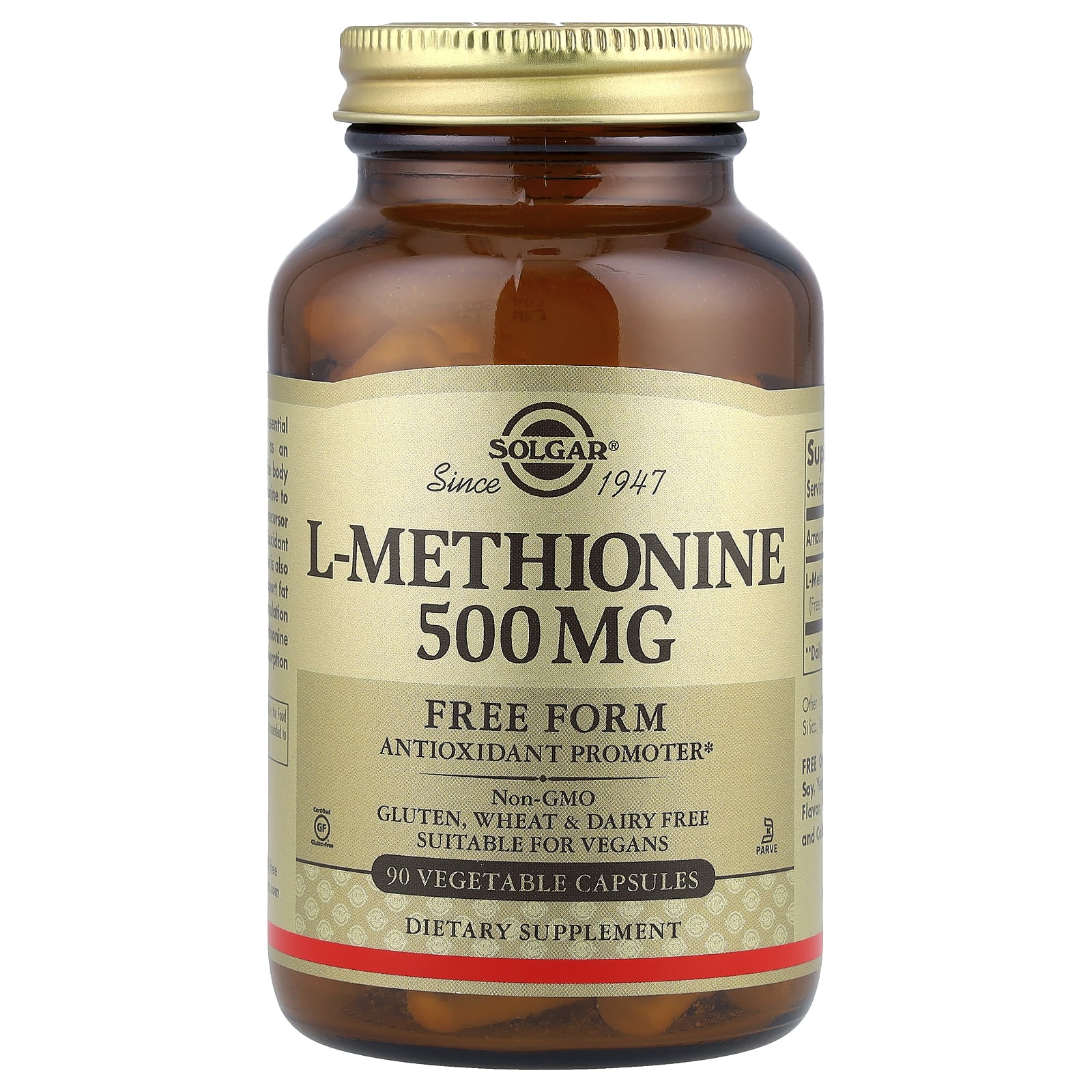 

L-Methionine, 500 Mg, 90 Veggie Caps