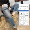 Retro Blue High-Waist Slimming Maternity Harem Jeans - Spring Autumn 2025