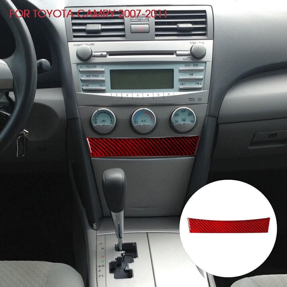Red Carbon Fiber Manual Climate Control Lower Cover For Toyota Camry 2007-2011