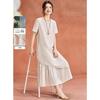 Tencel Linen Blend A-Line Midi Dress