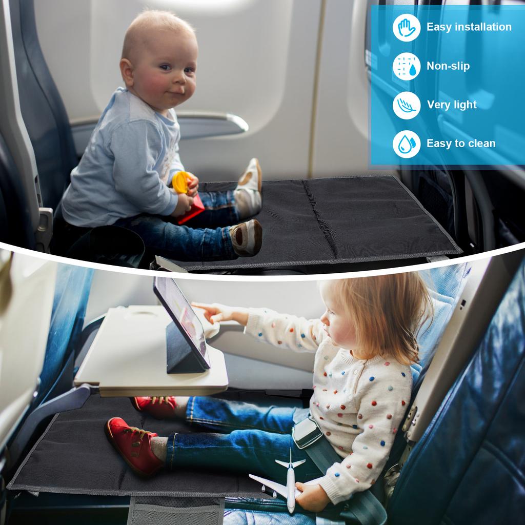Kids Airplane Bed Polyester Toddler Airplane Seat Extender Portable Children Footrest Hammock Travel Essentials for Car Airplane