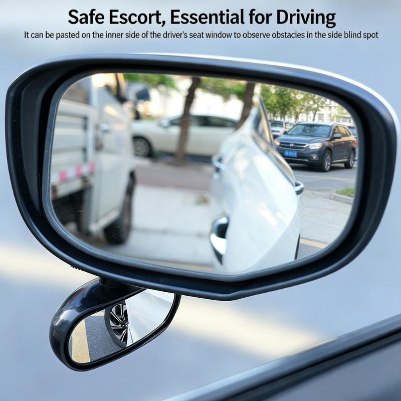 Motorcycle And Car Blind Spots Mirror Wide Angle Lens 360 Degree Rotation For Lane Changing Optimally Rear View Clear