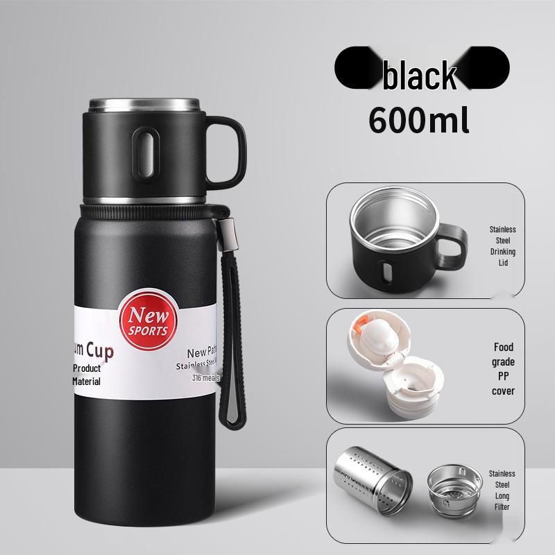 

Премиальный термос из нержавеющей стали 316 с разделителем для чая, большой вместимости, с удобной ручкой, дизайн, подходящий для автомобиля As shown in the picture