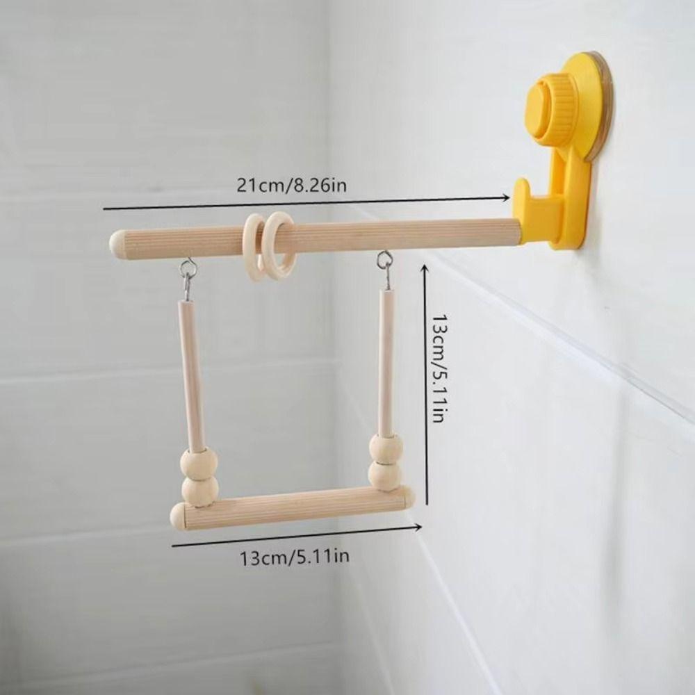 Suction Cup Bird Perch Suspended Parrot Training Rack Platform Parakeet Swing Toy  Window