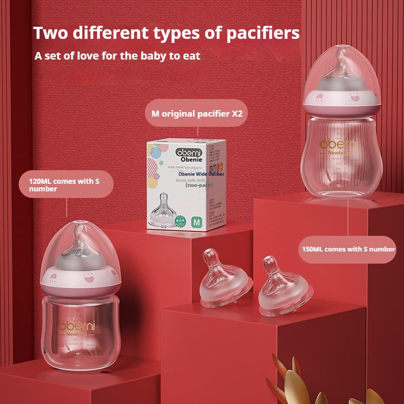 Oubani 0 bis 6 Monate Neugeborenen Glasflasche Geschenk-Box-Set Neugeborenen Anti-Blähungen Baby Babyflasche