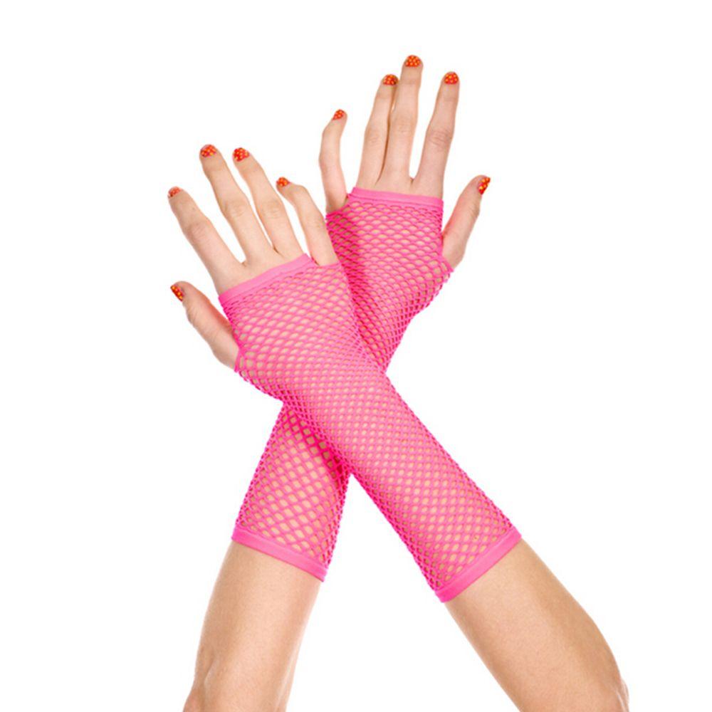 Dance Costume Fingerless Nightclub Mesh Net Fishing Net Mesh Gloves Punk Glove Long Glove Gloves