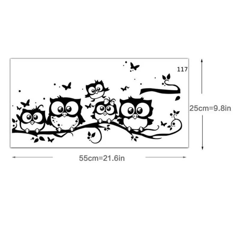 Wallpaper DIY Stickers Removable Waterproof Cartoon Animal Owl Wall Sticker Kids Home Decor for Living Room