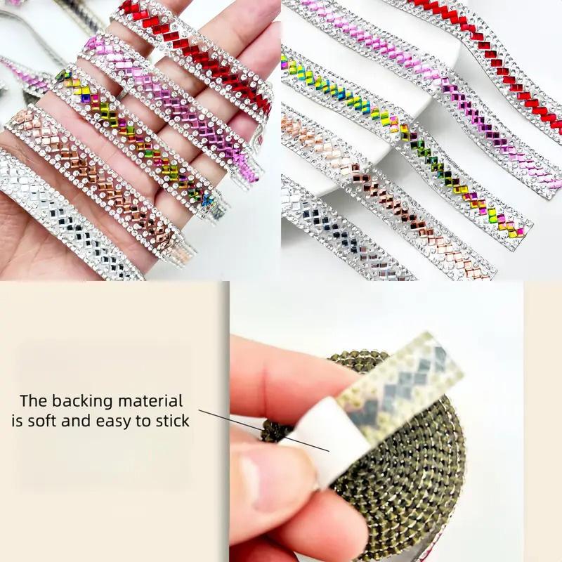 3Yards/Roll Embellishments Sparkling Rhinestone Tape Dresses Decoration Glass DIY Bag & Box Jewelry Making Parts Crystal Ribbon