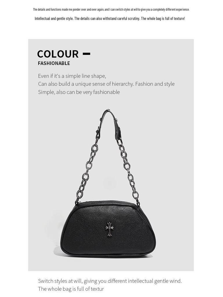 Retro Chic Chrome Hearts Umhängetasche mit Kettendetails für Damen